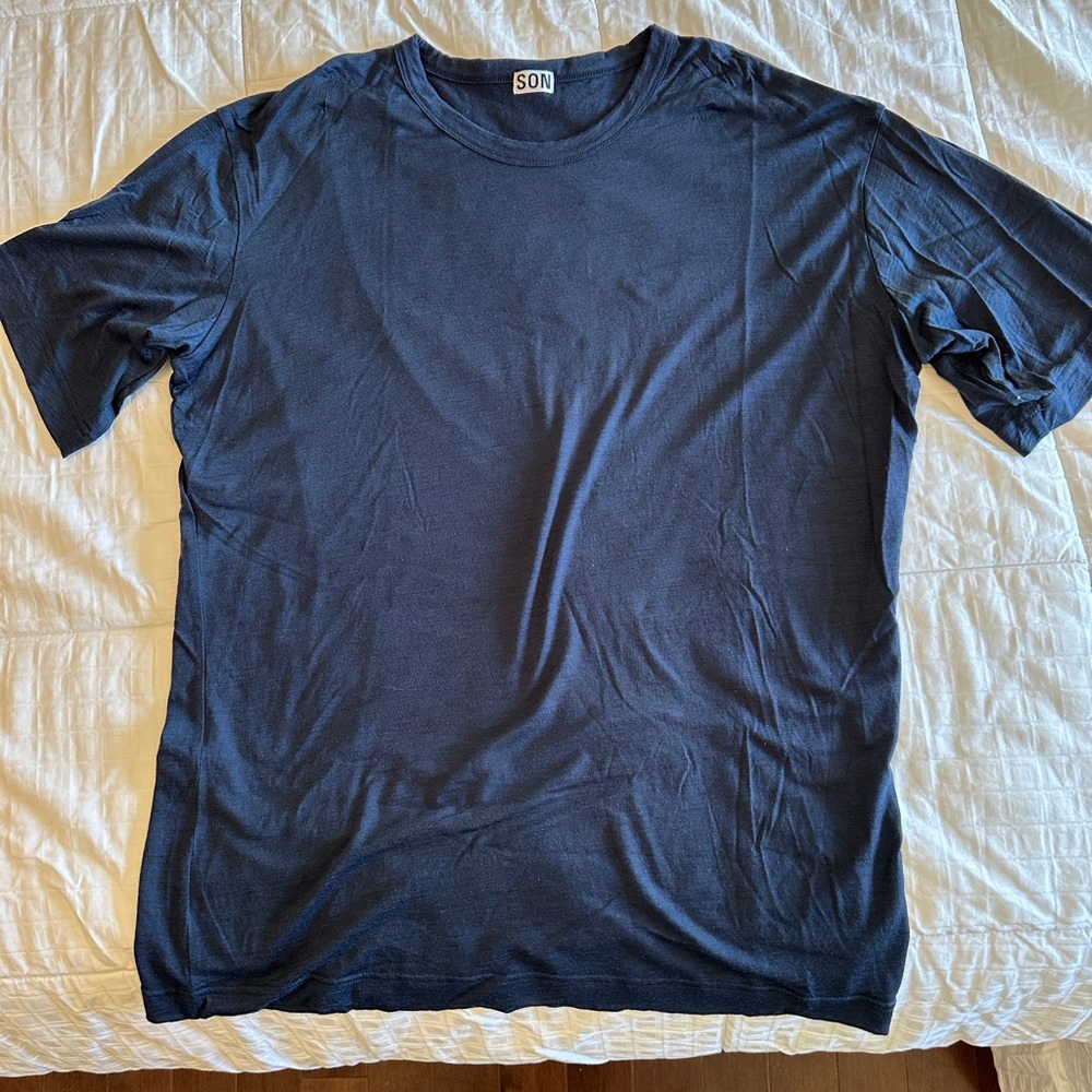 Men's Dark Blue Merino Wool Shirt, Son of a Tailor